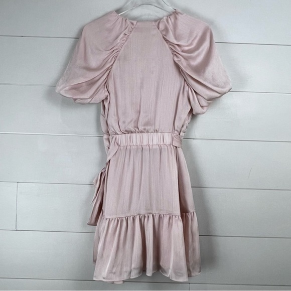 NEW TED BAKER US 4-6 Loueese Puff Sleeve Mini Ruffle Dress Light Pink (Ted2) - Picture 15 of 16